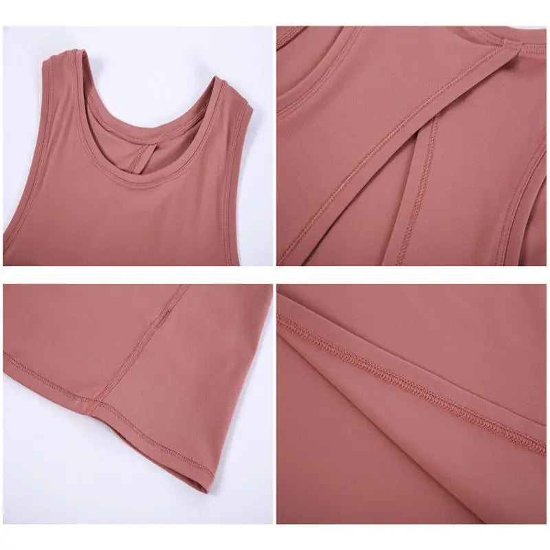 Beberino Brushed Loose Fit Tank Top for Women - Sleeveless Open Back Tie Gym Vest