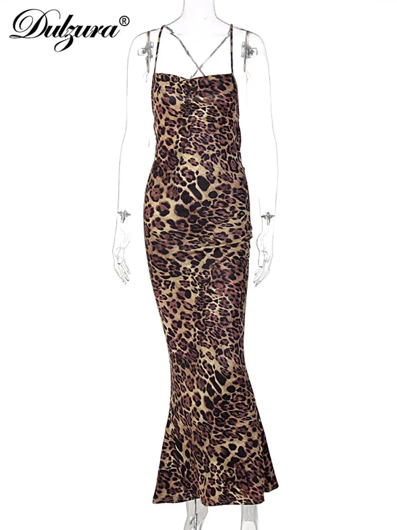 Beberino Leopard Print Lace-Up Midi Dress - Autumn Winter 2021