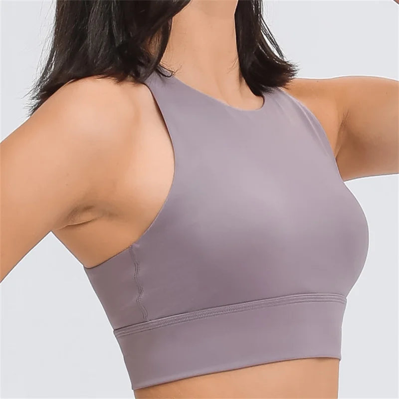 Beberino Lucky High Neck Longline Sports Bra with Cutout Back