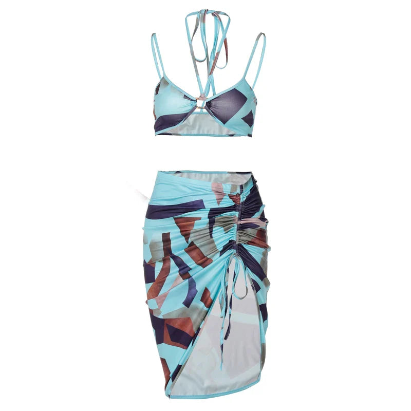 Beberino Printed Tank Top & Hip Skirt Set - 2021 Streetwear Collection