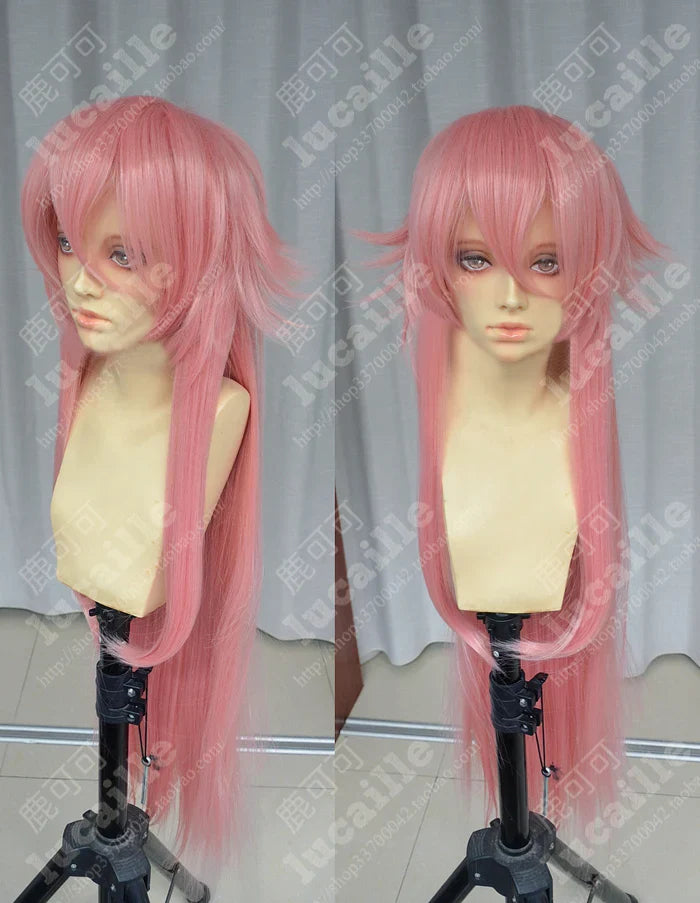 Beberino 100cm Peach Pink Cosplay Wig with Wig Cap for Future Diary Yuno Gasai