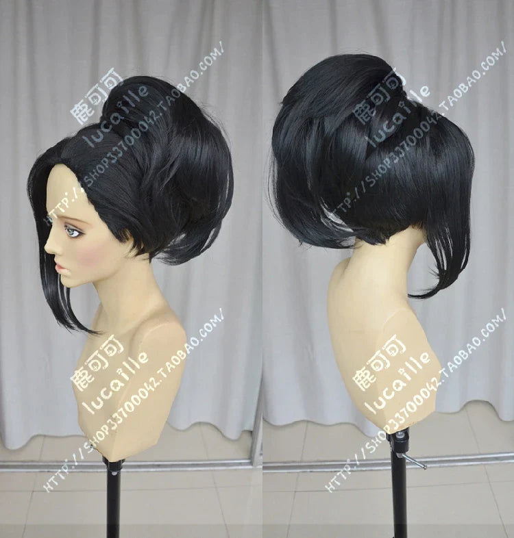 Beberino Momo Yaoyorozu Cosplay Wig - Black Ponytail, Heat Resistant, Styled