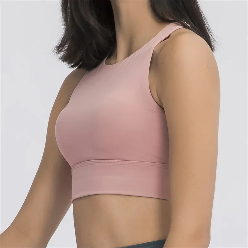 Beberino Lucky High Neck Longline Sports Bra with Cutout Back