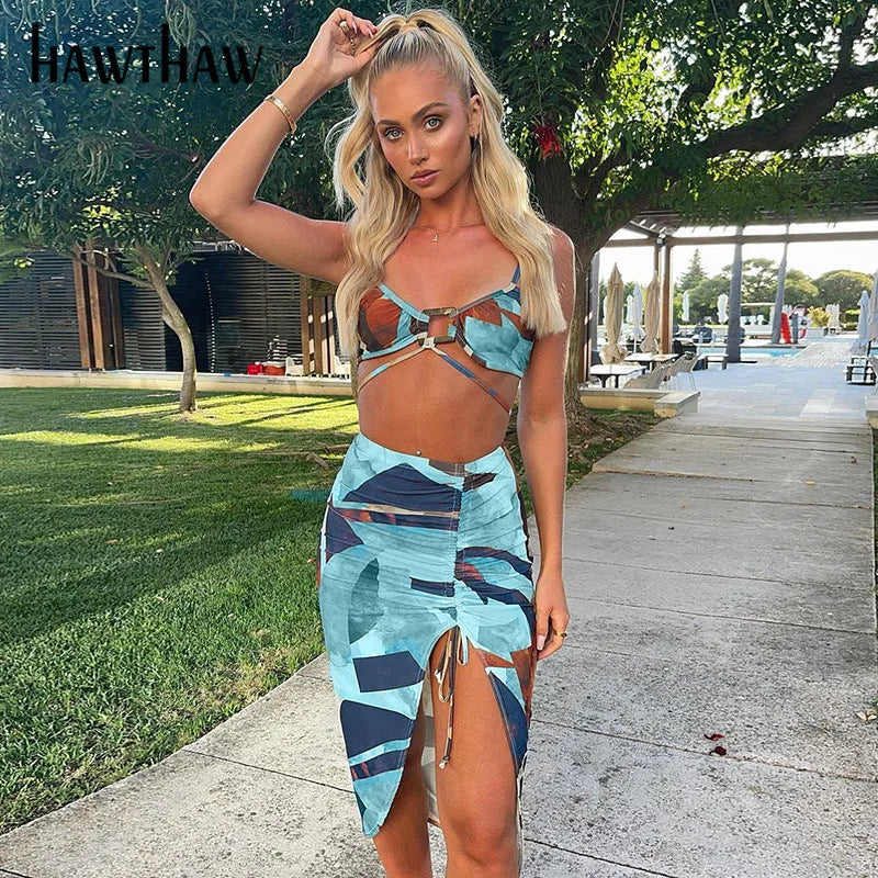 Beberino Printed Tank Top & Hip Skirt Set - 2021 Streetwear Collection