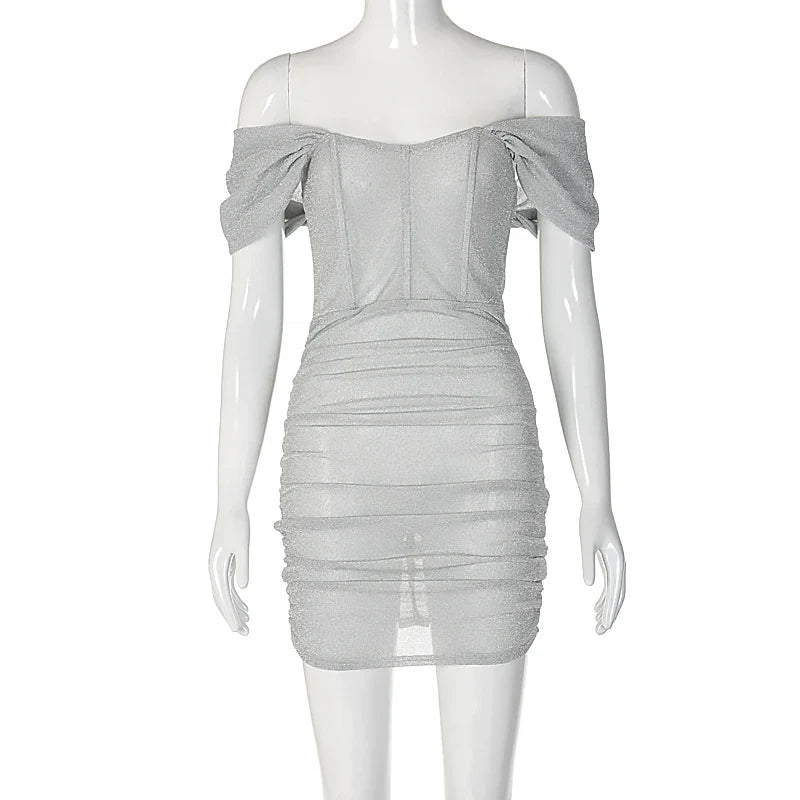 Beberino Sexy Slash Neck Bodycon Mini Dress - Summer Clubwear Collection