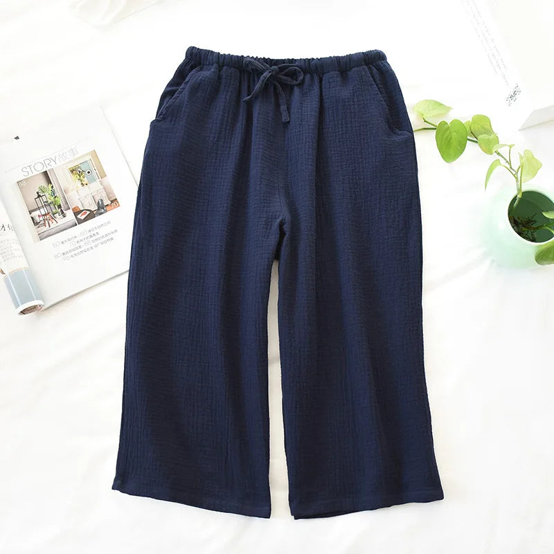 Beberino 100% Cotton Crepe Cloth Cropped Pants for Couples