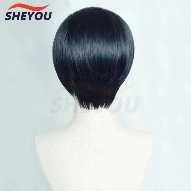 Beberino Short Blue Black Cosplay Wig + Wig Cap