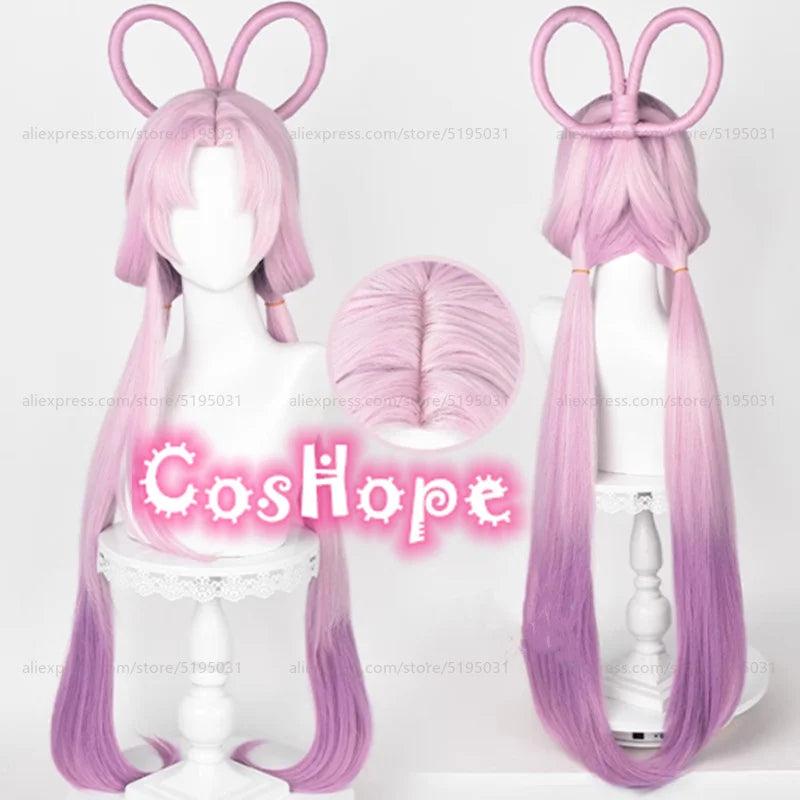 Beberino 100cm Light Pink Purple Gradient Cosplay Wig Heat Resistant Synthetic Wig