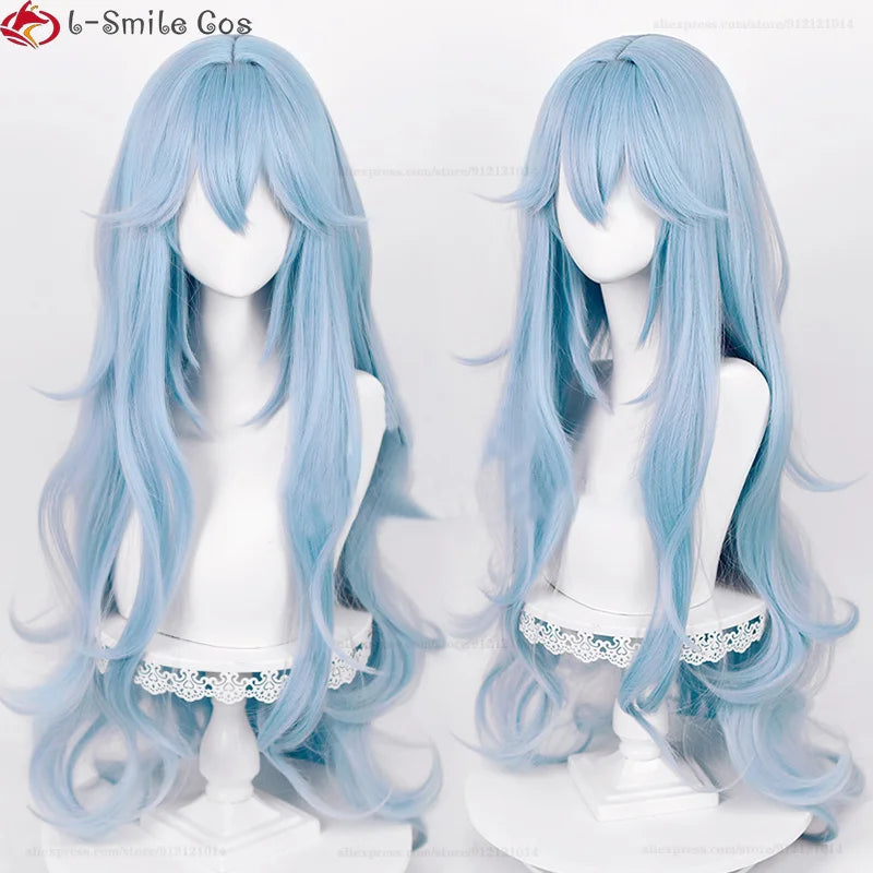 Beberino 100cm Long Curly Cyan Blue Cosplay Wig for Ayanami Rei Costume