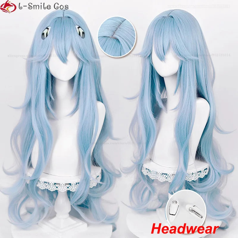 Beberino 100cm Long Curly Cyan Blue Cosplay Wig for Ayanami Rei Costume