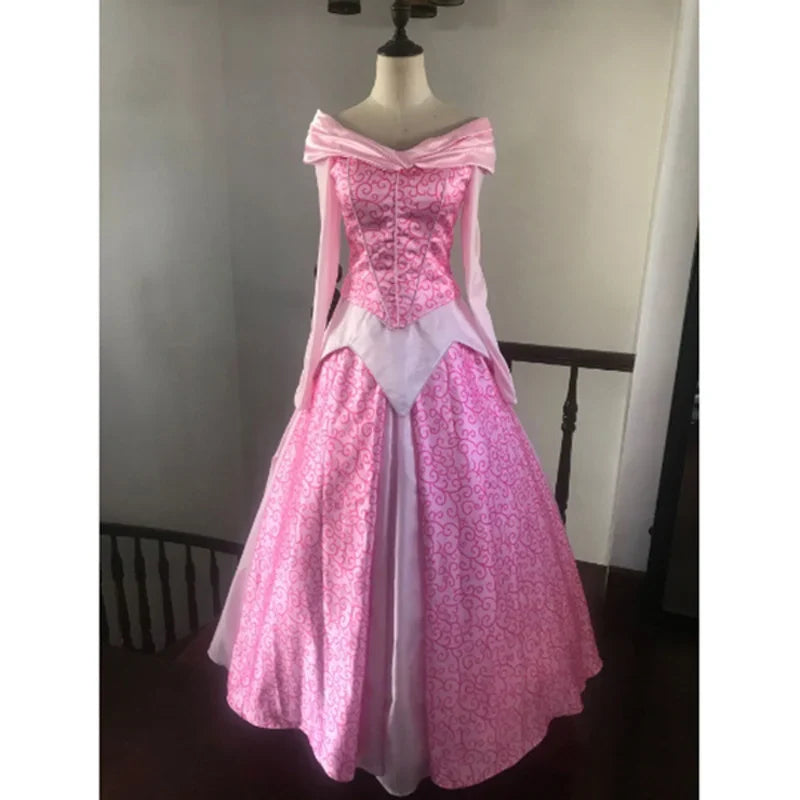 Aurora Princess Cosplay Costume Pink Dress Adult Girl Women Halloween Party Costume Custom Beberino