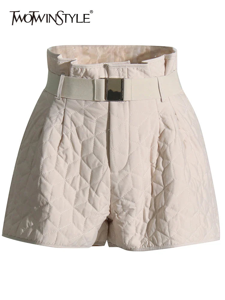 Beberino High Waist Winter Shorts with Pocket, Drawstring Casual Short Pants