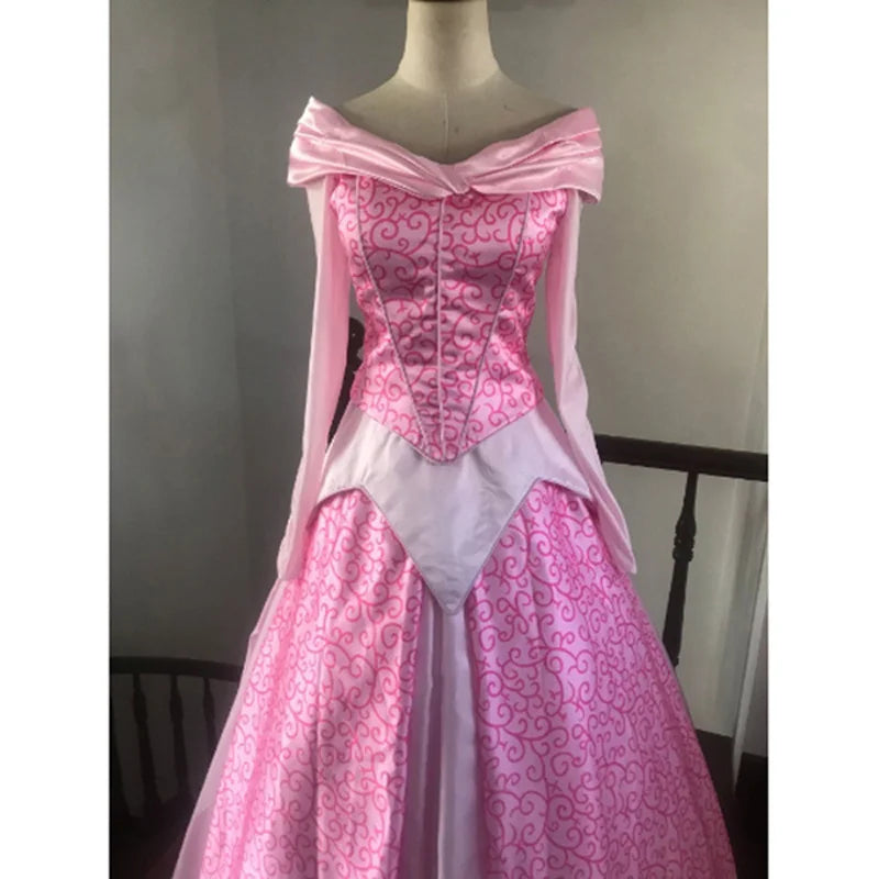 Aurora Princess Cosplay Costume Pink Dress Adult Girl Women Halloween Party Costume Custom Beberino