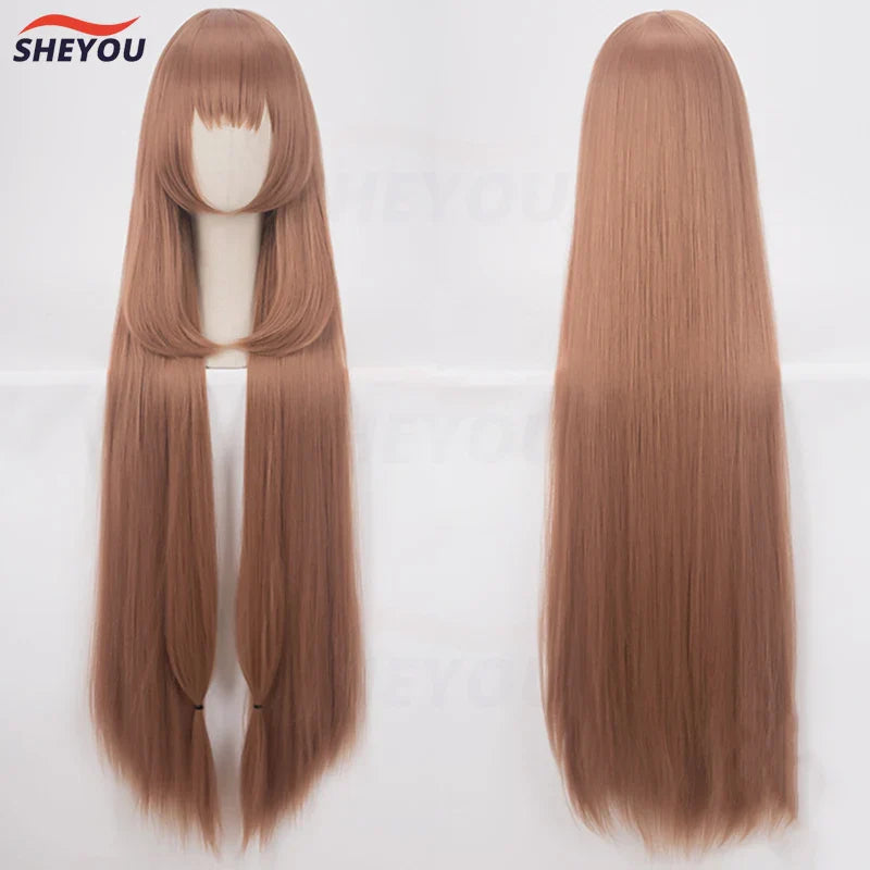 Beberino 100cm Brown Heat Resistant Cosplay Wig with Ears Hairpins