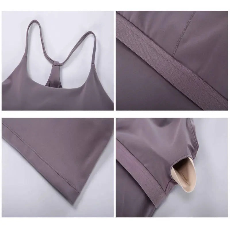 Beberino Buttery Soft Y-Back Crop Tank with Removable Padding.