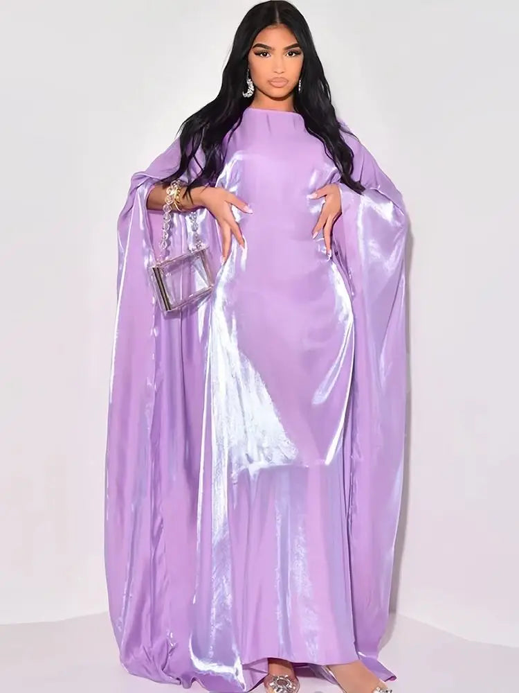 Beberino Butterfly Abaya: Satin Shiny Kaftan Dress Kebaya - 2024 Luxury Maxi Abayas for Women