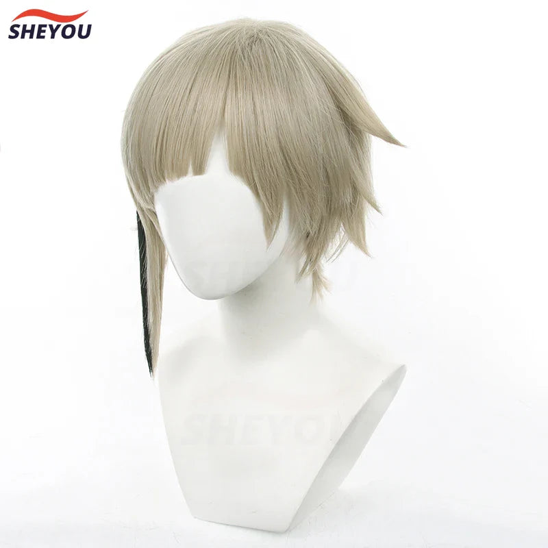 Beberino Nakajima Atsushi Cosplay Wig in Flaxen & Black Short Synthetic Hair + Wig Cap