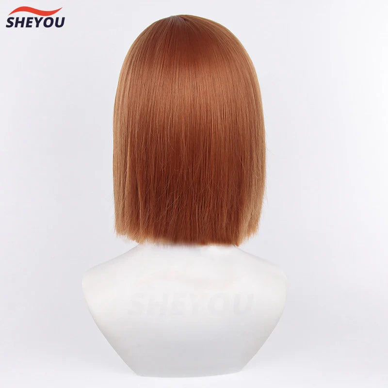 Beberino Short Orange Brown Cosplay Wig + Wig Cap for Anime Party