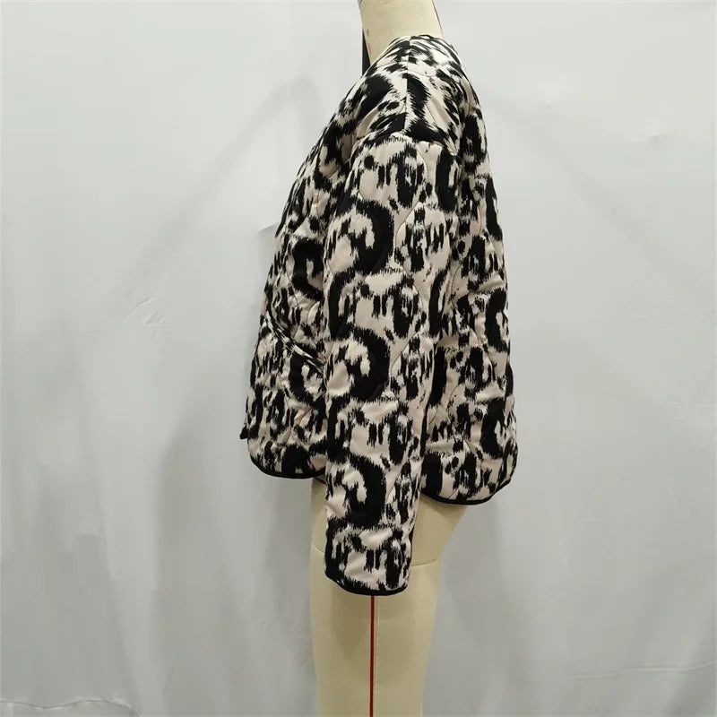 Beberino Animal Print Contrast Color Cotton-Padded Jacket - Autumn/Winter Collection