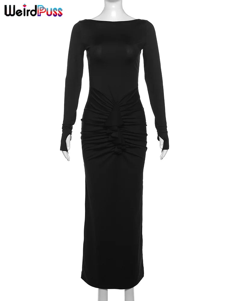 Beberino Backless Maxi Dress: Elegant Mermaid Evening Prom Bodycon Party Dress