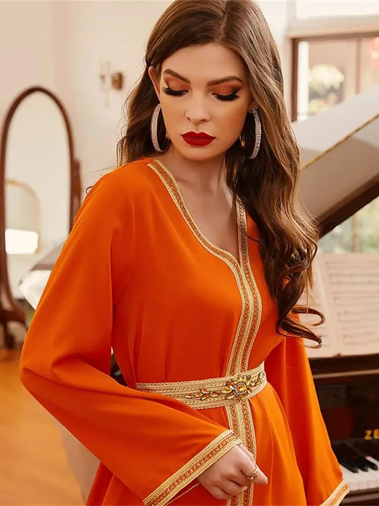Beberino Ramadan Eid Satin Abaya | Elegant Muslim Dress for Women