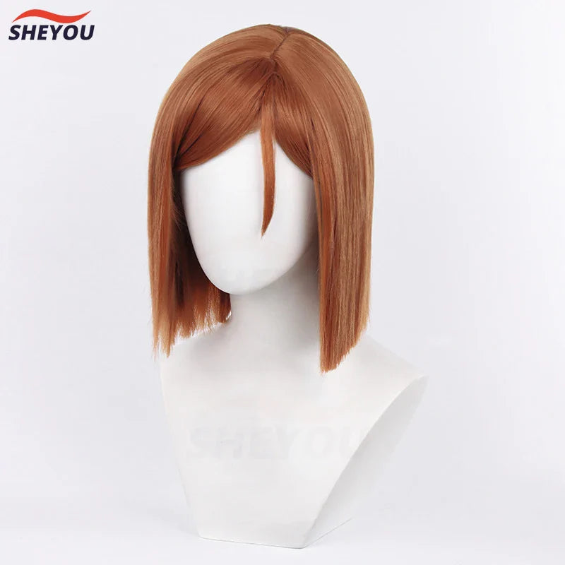 Beberino Short Orange Brown Cosplay Wig + Wig Cap for Anime Party