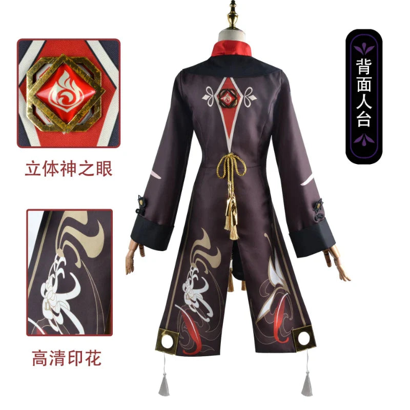 Beberino Hutao Cosplay Costume & Wig Set - Genshin Impact Inspired Chinese Anime Uniform