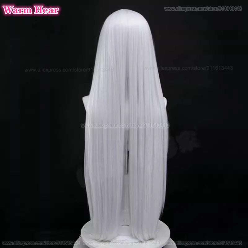 Beberino 100cm Light Silver White Cosplay Wig with Teeth Heat Resistant Fibre