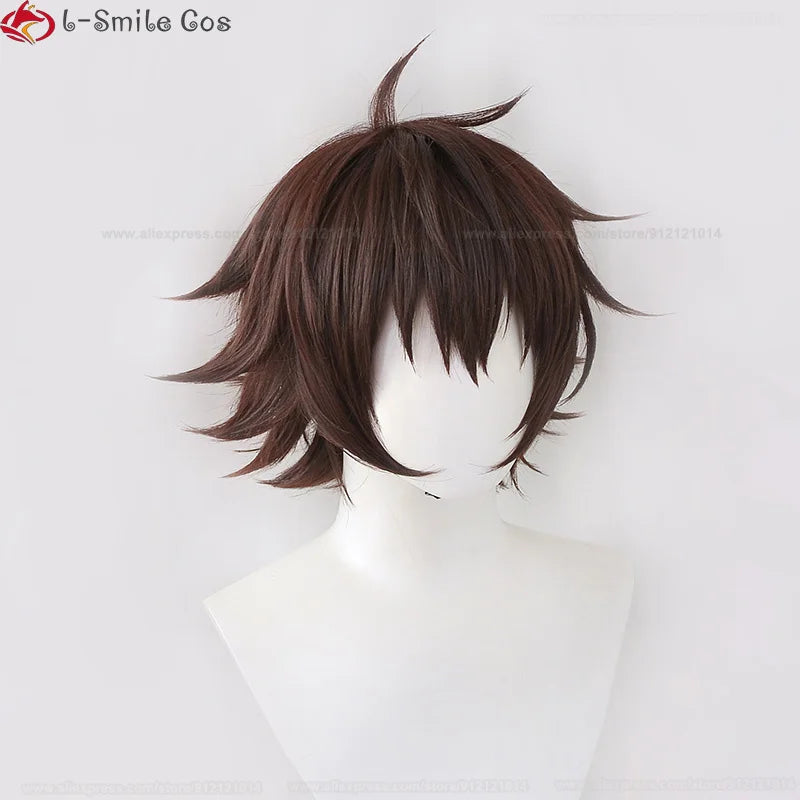 Aster Garu Cosplay Wig: Red Brown Heat Resistant Synthetic Hair for Men by Beberino