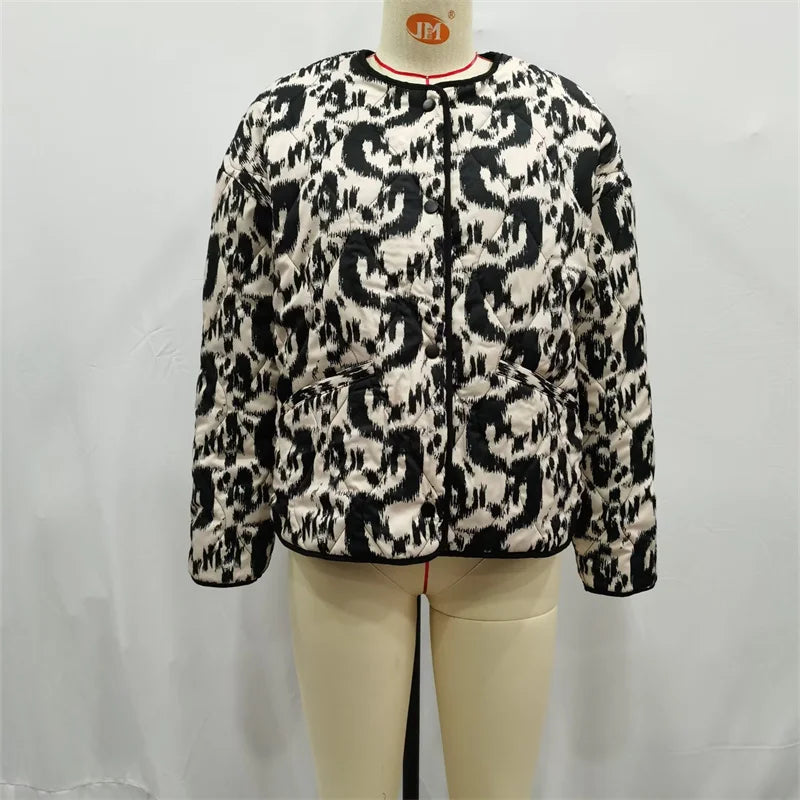 Beberino Animal Print Contrast Color Cotton-Padded Jacket - Autumn/Winter Collection