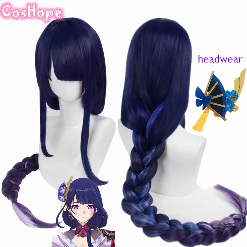 Beberino 110cm Blue Purple Wig Cosplay Anime Heat Resistant Synthetic Wig