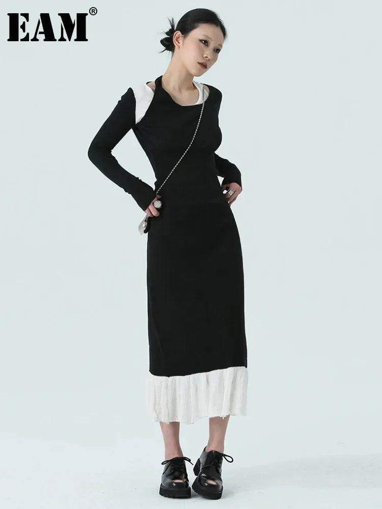 Beberino Color-block Knit T-shirt & Skirt Set - Women's Fashion Spring 2024
