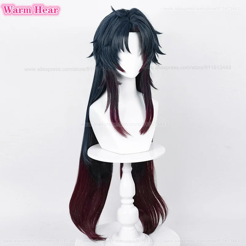 Beberino 100cm Long Anime HSR Blade Cosplay Wig in Dark Blue Brown Red Unisex