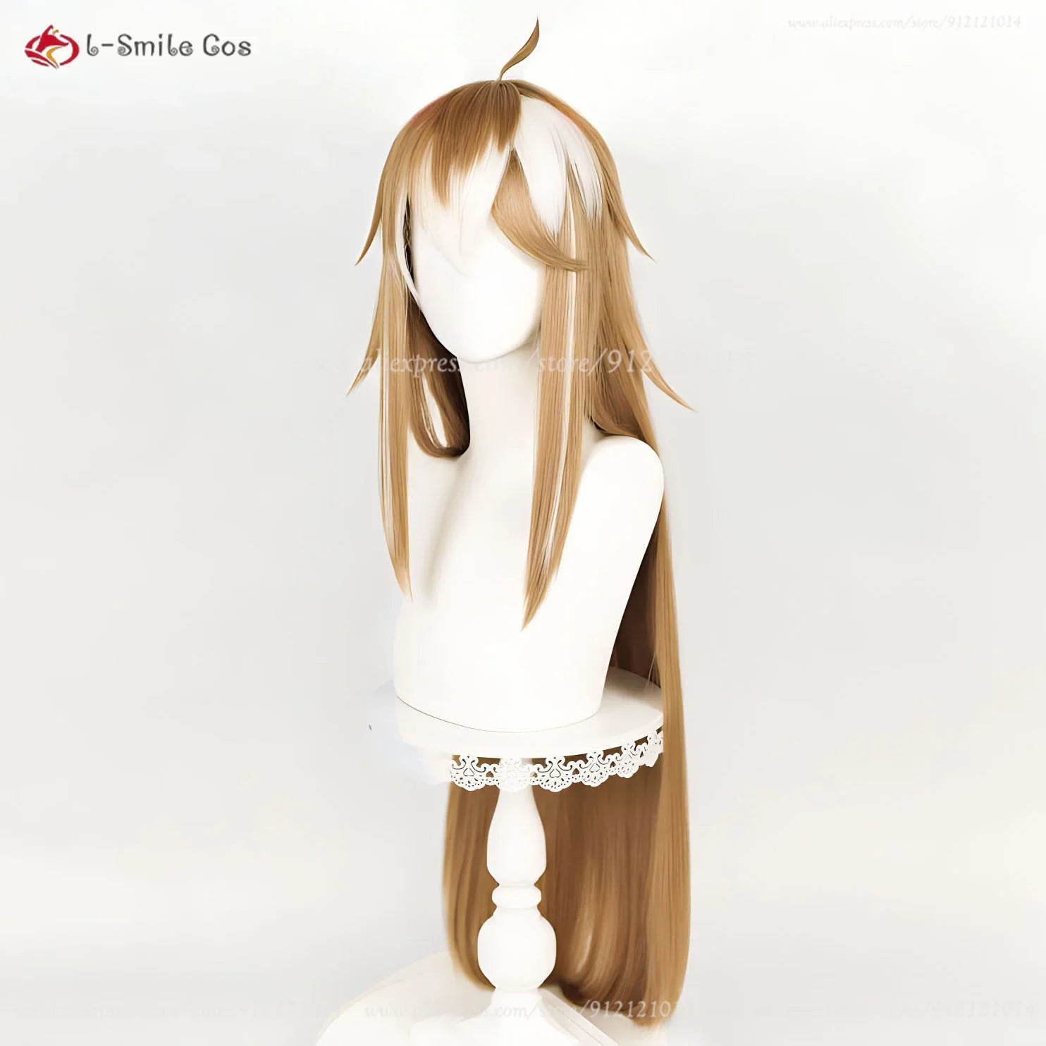 Beberino 100cm Brown White Straight Anime Cosplay Wig for Women