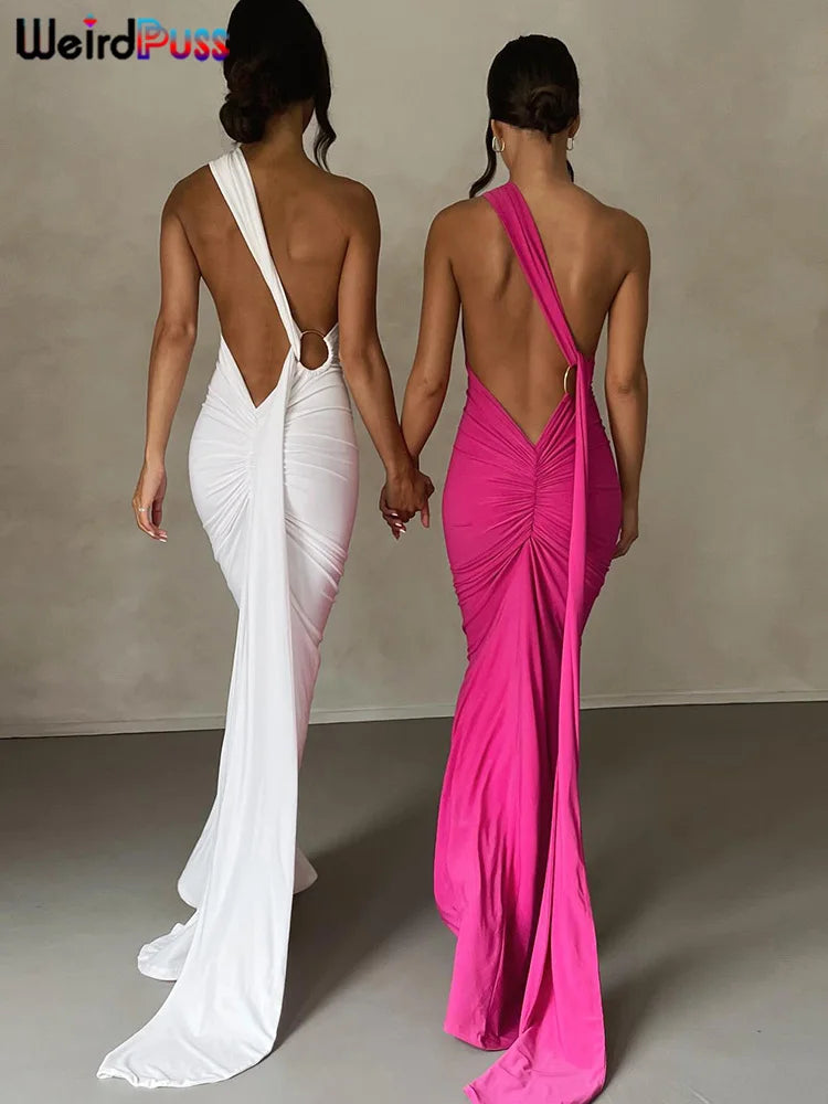 Beberino Halter Backless Y2K Ribbon Dress: Elegant Summer Clubwear for Women