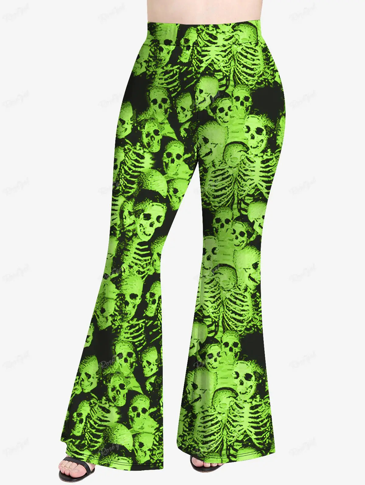 Beberino Gothic Flare Pants: Plus Size 3D Graphic Leggings for Women