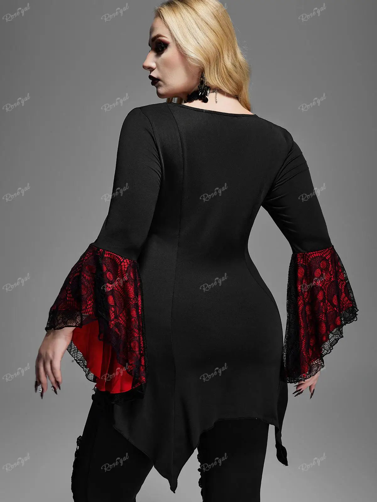 Beberino Gothic Sweetheart Neck Plus Size Tunic Top for Women