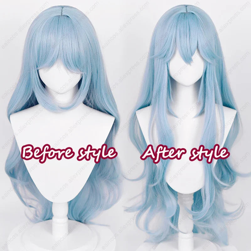 Beberino 100cm Light Blue Wavy Cosplay Wig for Women