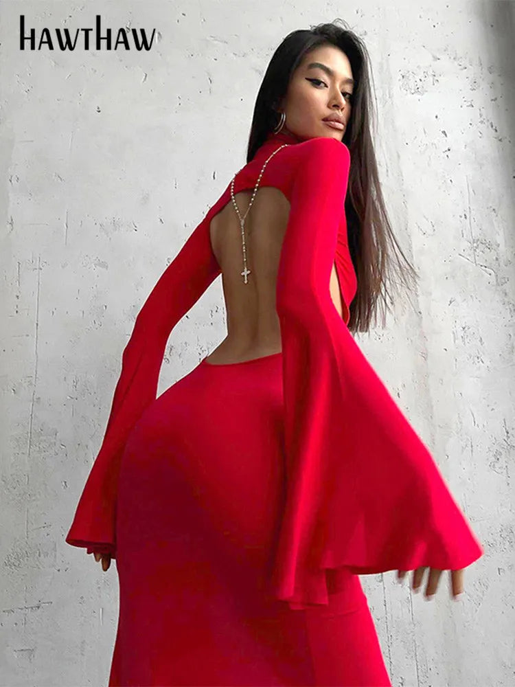 Beberino Red Long Sleeve Bodycon Dress - Spring/Autumn 2024 Collection