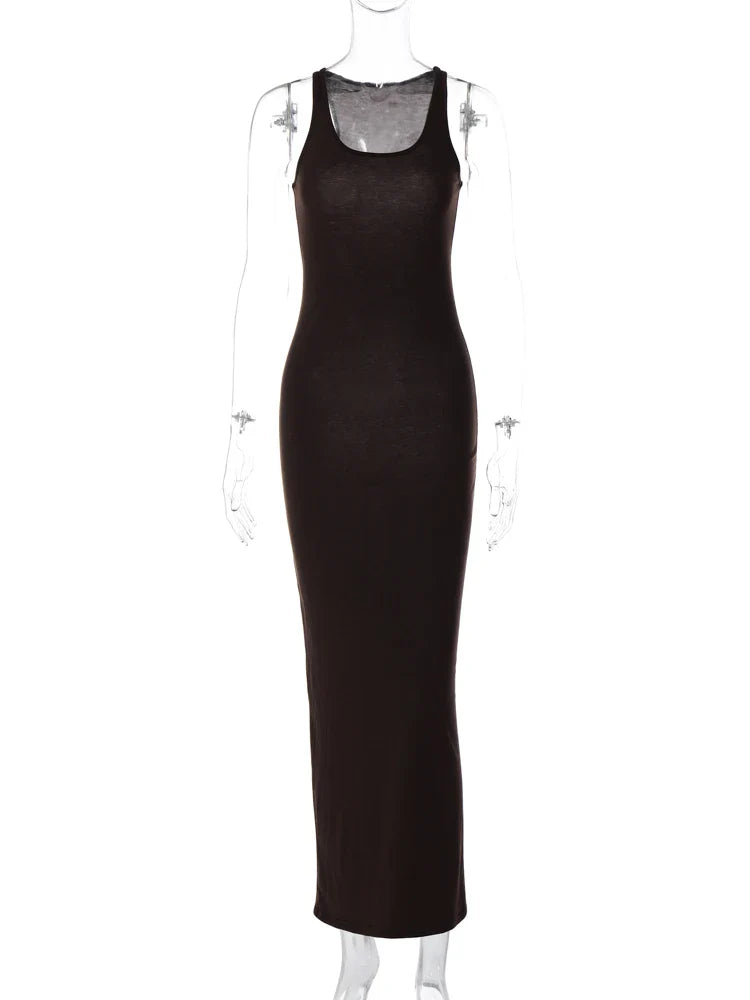 Beberino Sleeveless Black Bodycon Long Dress - 2023 Fashion Collection