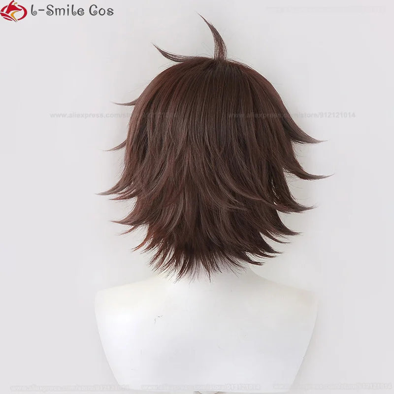 Aster Garu Cosplay Wig: Red Brown Heat Resistant Synthetic Hair for Men by Beberino