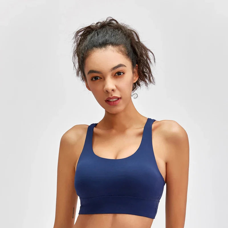 Beberino Cross Back Push Up Sports Bra - Brushed Material, Medium Support