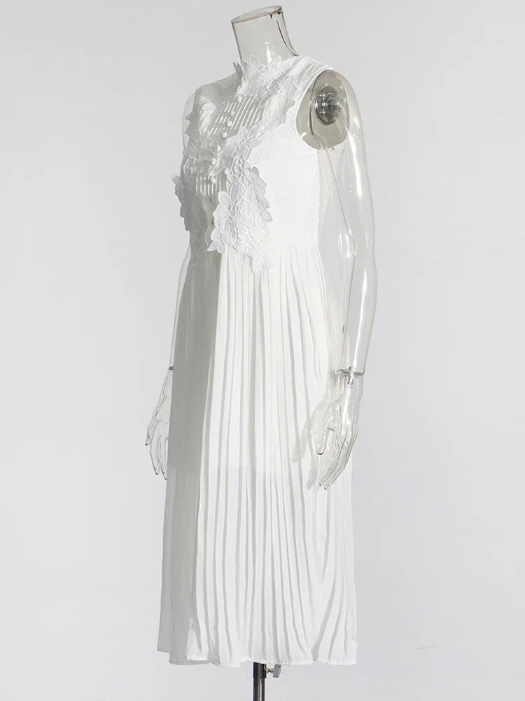 Beberino Sleeveless Embroidered High Waist Summer Dress