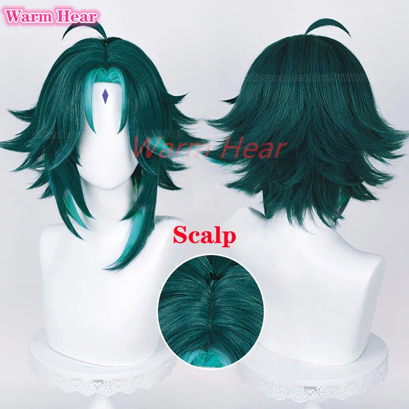 Beberino 100cm & 40cm Green Heat Resistant Synthetic Hair Wigs + Stickers & Cap