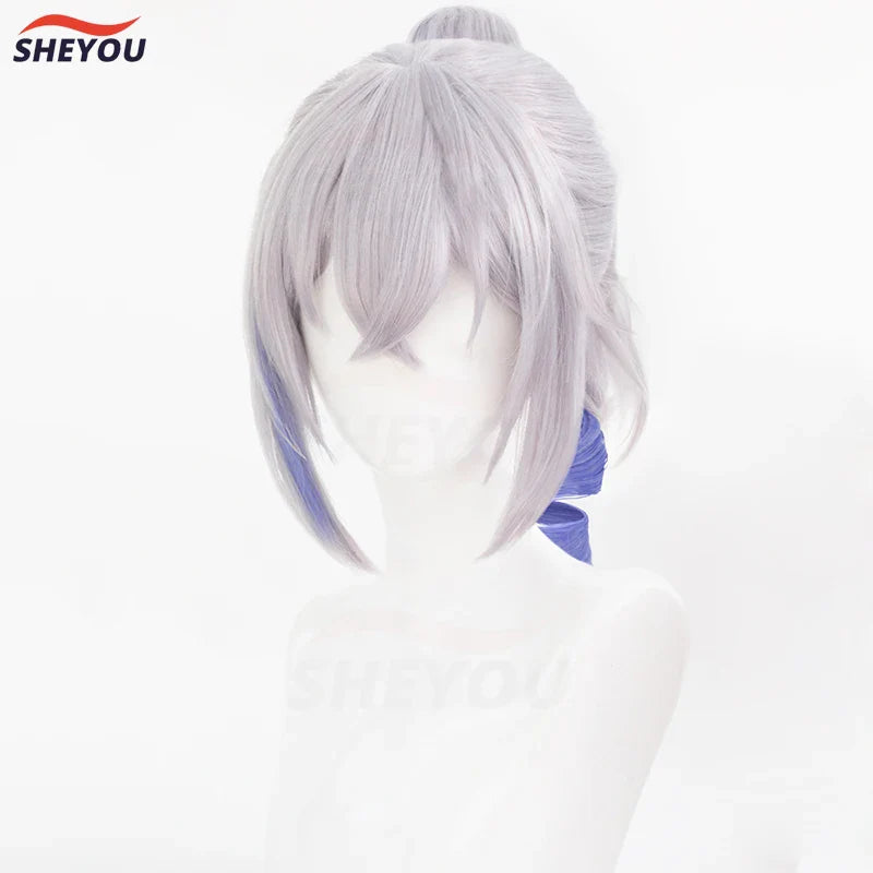 Beberino Silver Wolf Anime Cosplay Wig + Wig Cap