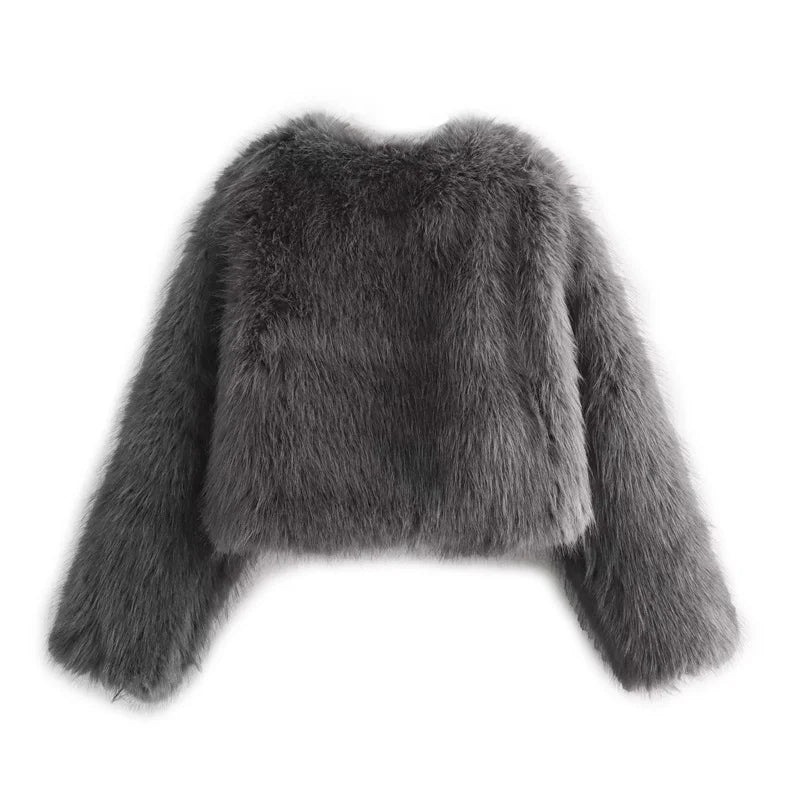 Beberino Faux Fur Short Jacket for Women: Fashionable, Warm & Luxurious