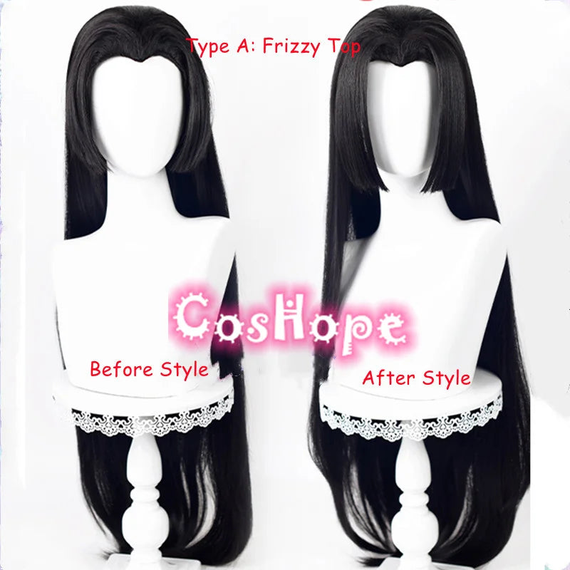 Beberino 100cm Long Straight Black Anime Cosplay Wig Heat Resistant Synthetic Wig