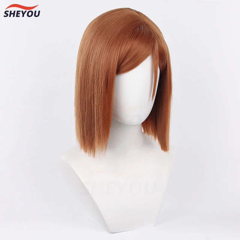 Beberino Short Orange Brown Cosplay Wig + Wig Cap for Anime Party