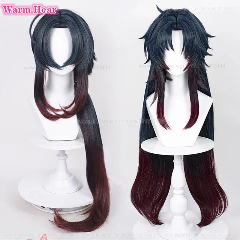 Beberino 100cm Long Anime HSR Blade Cosplay Wig in Dark Blue Brown Red Unisex