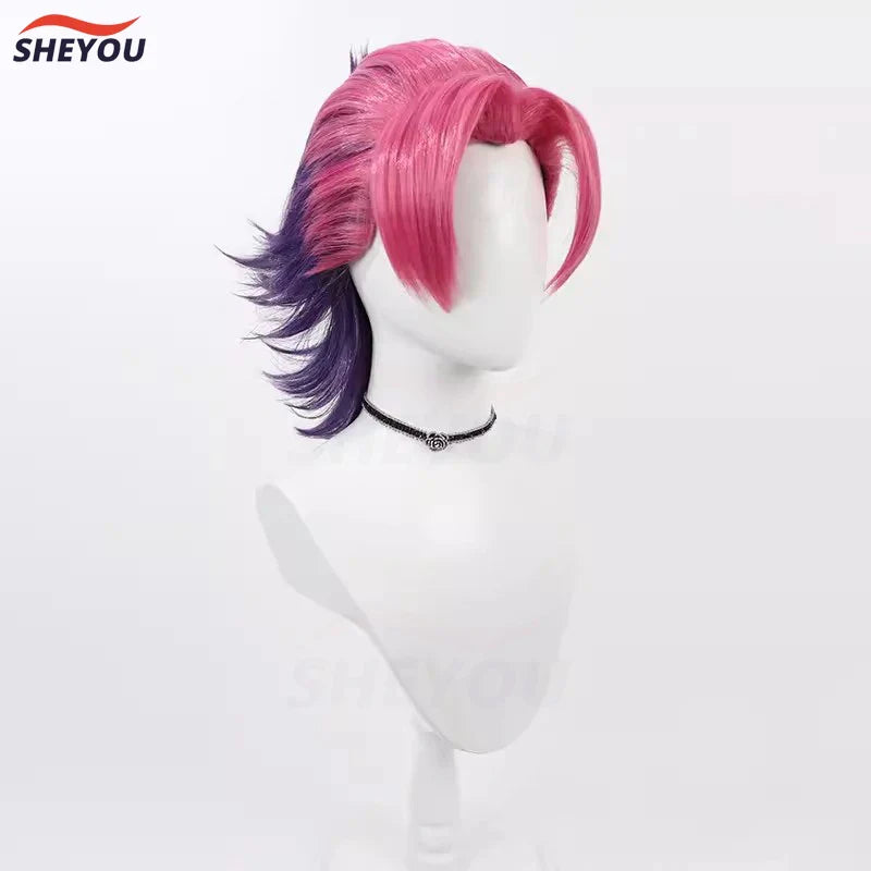 Beberino Heartsteel Kayn Cosplay Wig | Short Synthetic Hair Party Wigs for Game Fans